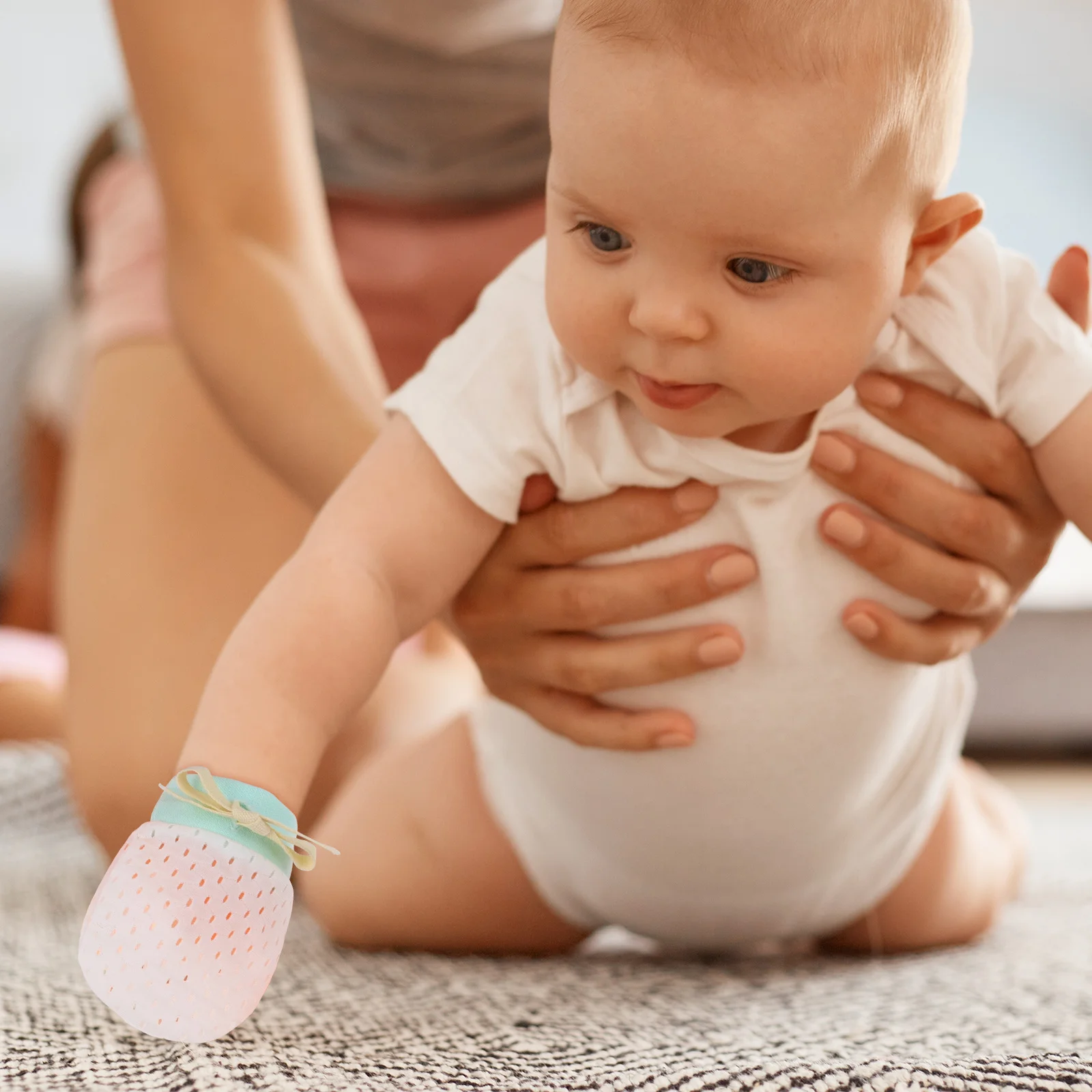 

1 пара детских варежек без царапин, защита рук, регулируемые детские перчатки на шнурке, варежки для новорожденных мальчиков и девочек