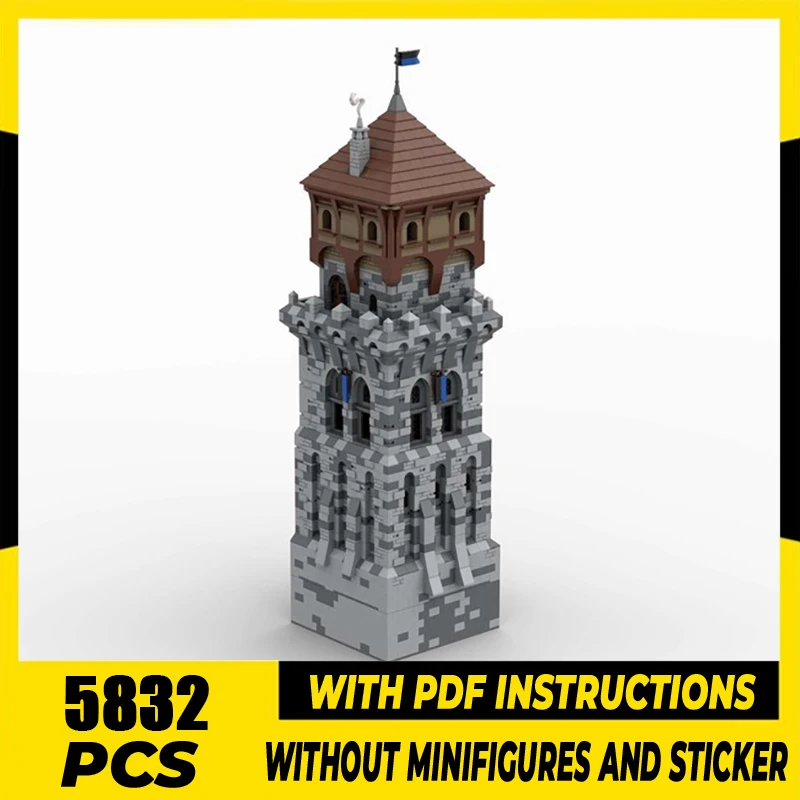 

Medieval Castle Model Moc Building Blocks H15 Big Front Tower Bricks Model DIY Assembly Construction Toy Holiday Birthday Gifts