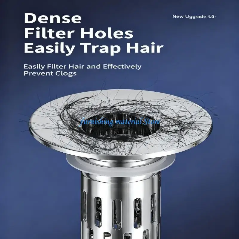 

Y5GD 2pcs Simple Install Sink Stoppers Press Type Efficient Bathroom Drain Filter