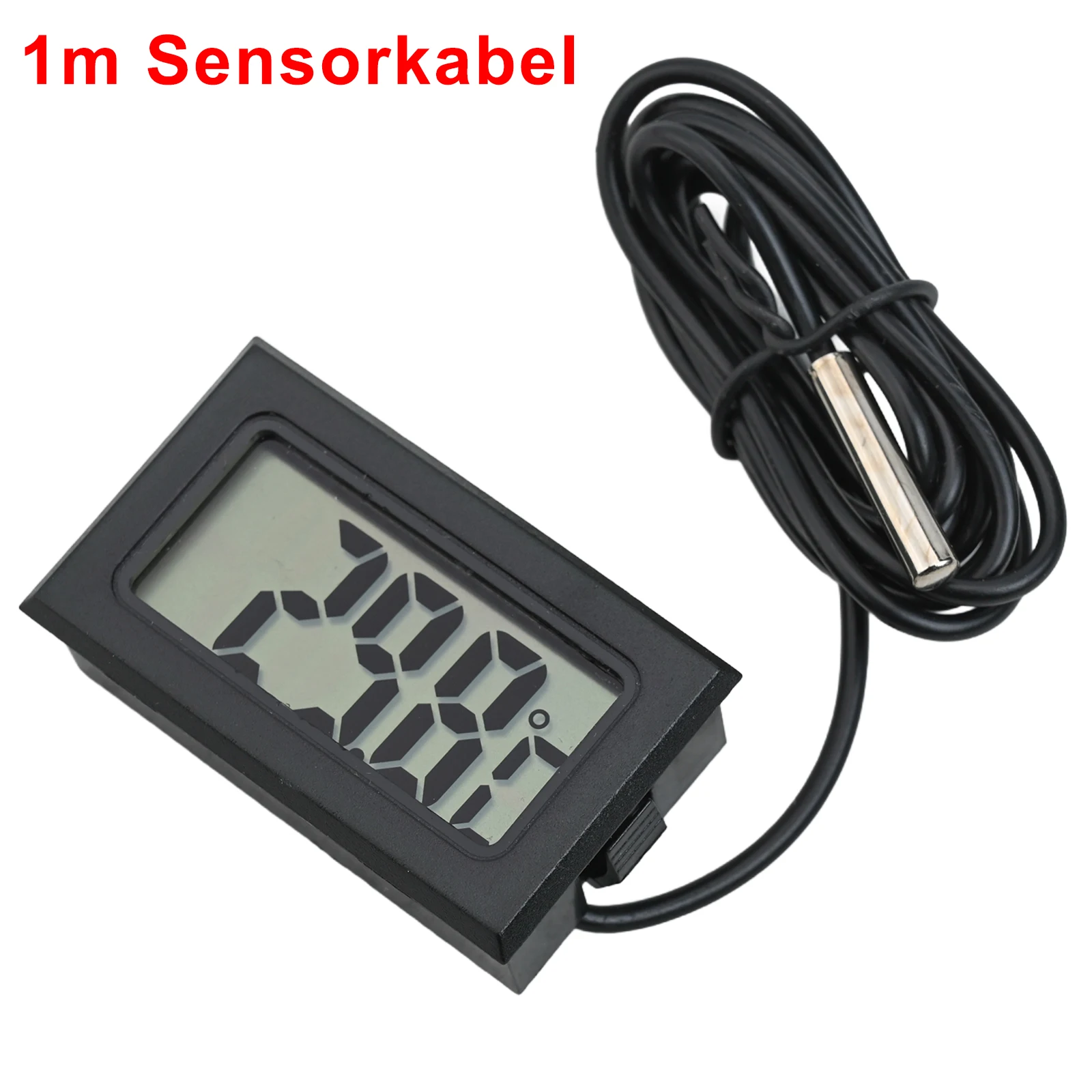 LCD Digital Thermometer With Long Cable Probe For Remote Temperature Sensing In Aquariums Terrariums And Food Storage Areas