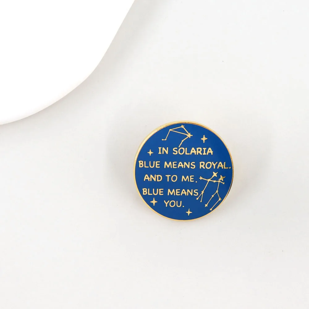 Zodiac Academy Badge To Me Blue Means You Lance Orion Lapel Pin Nerd Bookworm Gift Collection view 6