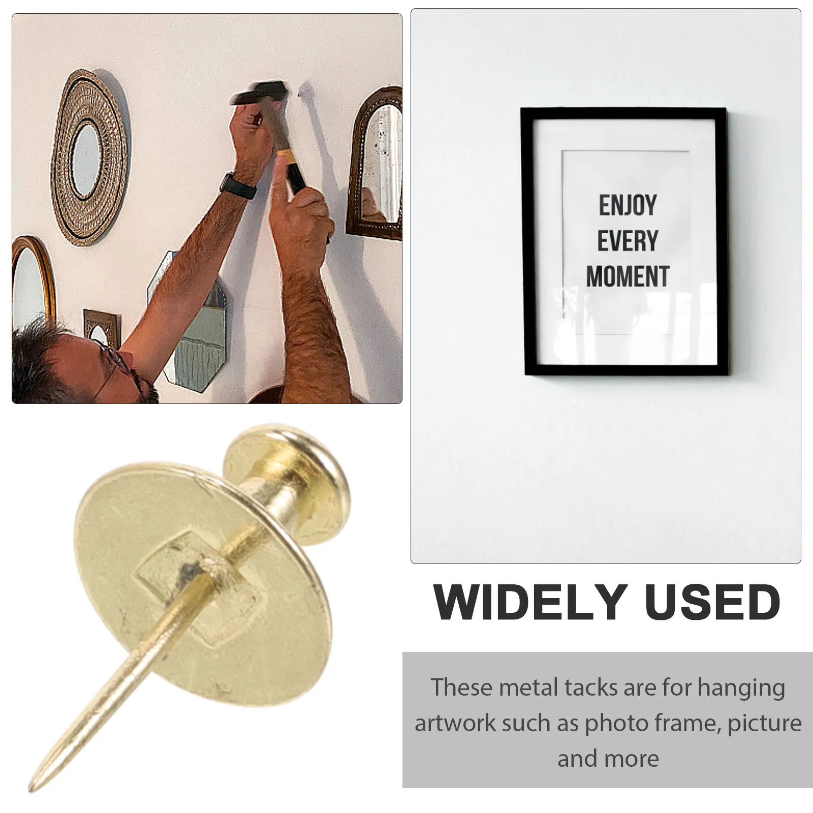 20Pcs Zinc Alloy Picture Hanging Pins Heavy Duty Push Pin for Wall Hanging Decorative Picture Tacks for Photos Artwork