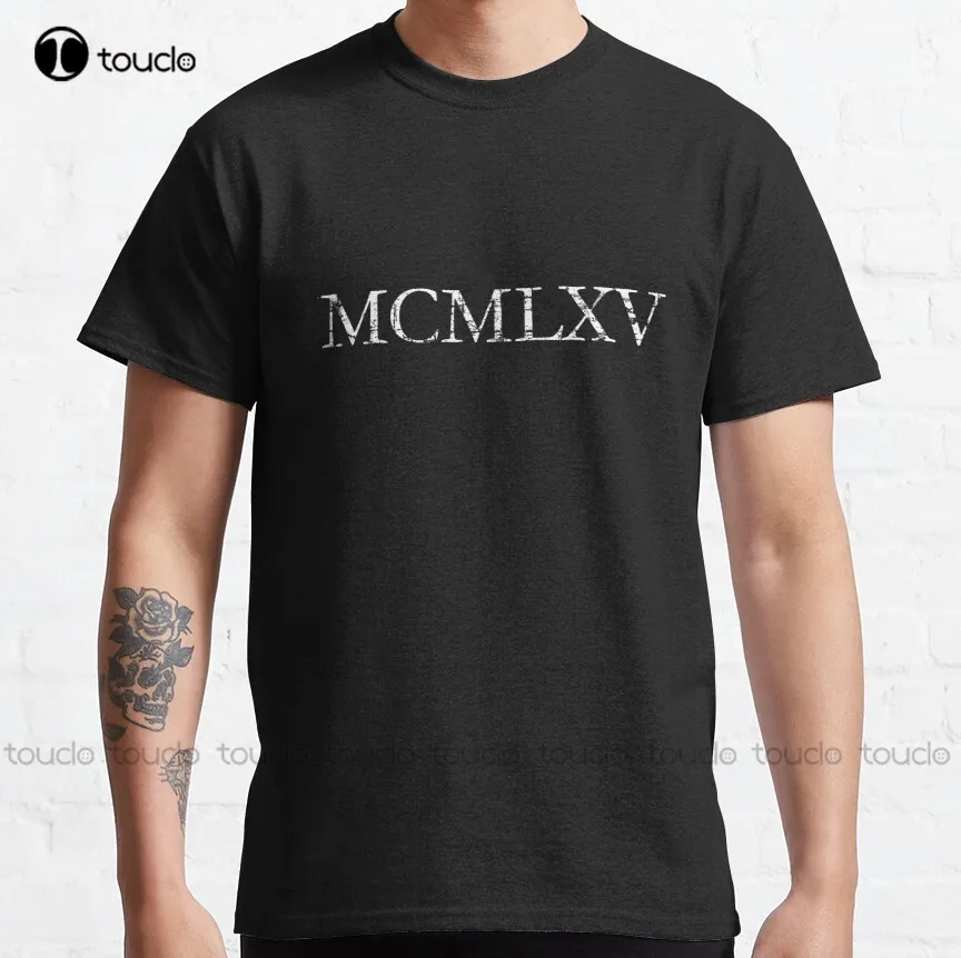 Mcmlxv 1965 Roman Vintage Birthday Year Classic T-Shirt Mens Dress Shirt Tee T Shirts Digital Printing Breathable Cotton Retro