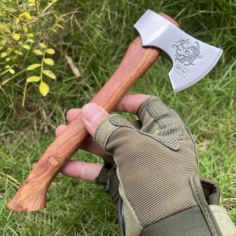 

New Blue Dragon Pattern Mountain Axe Camping Survival Defensive Outdoor EDC Tool Home Collection Gift Small Hand Axe
