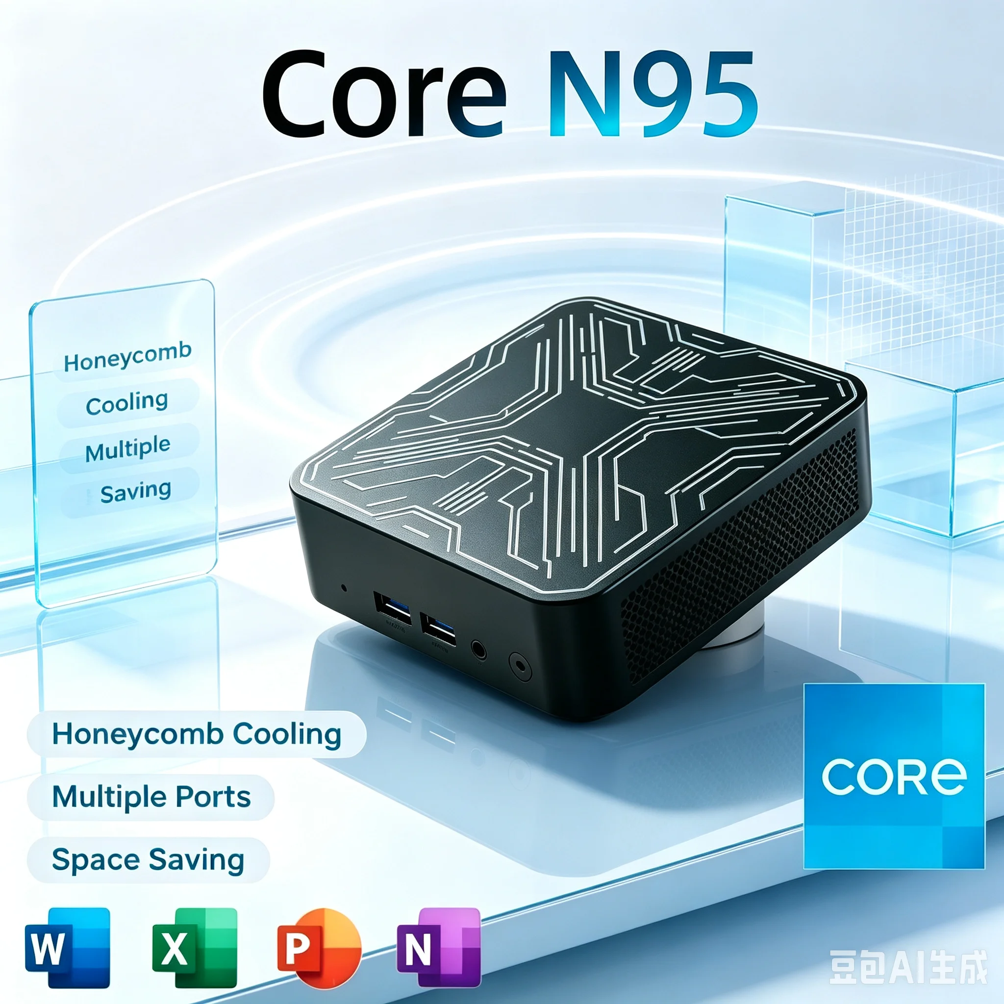 Portable Mini PC Intel Core N95 Mini Computer 16GB RAM 1TB/2TB SSD Gaming Gamer 1000M Ethernet Desktop PC