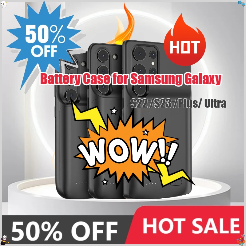 

S23 Battery Case for Samsung Galaxy S22 S22+ S23 Plus S23 Ultra Power Bank Battery Charger Power Cases Shockproof Charging Cover