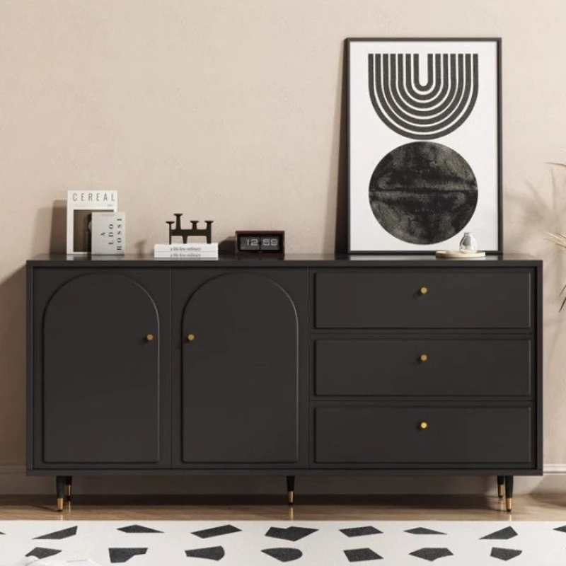 LTT living room home wall integrated locker modern simple tea cabinet black storage cabinet