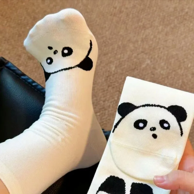 1-4 أزواج Kawaii جوارب بصور حيوانات للنساء الفتيات مضحك الكلب القط بعقب الكرتون لينة تنفس طاقم الجوارب منتصف أنبوب النوم الطابق Sockings #2