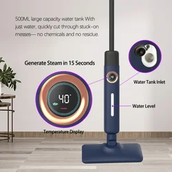 Steam Mop High Temperature Cleaner 10S Heating iIntelligent Temperature Control Floor Cleaners  Blue Steamer Cleaning Machine