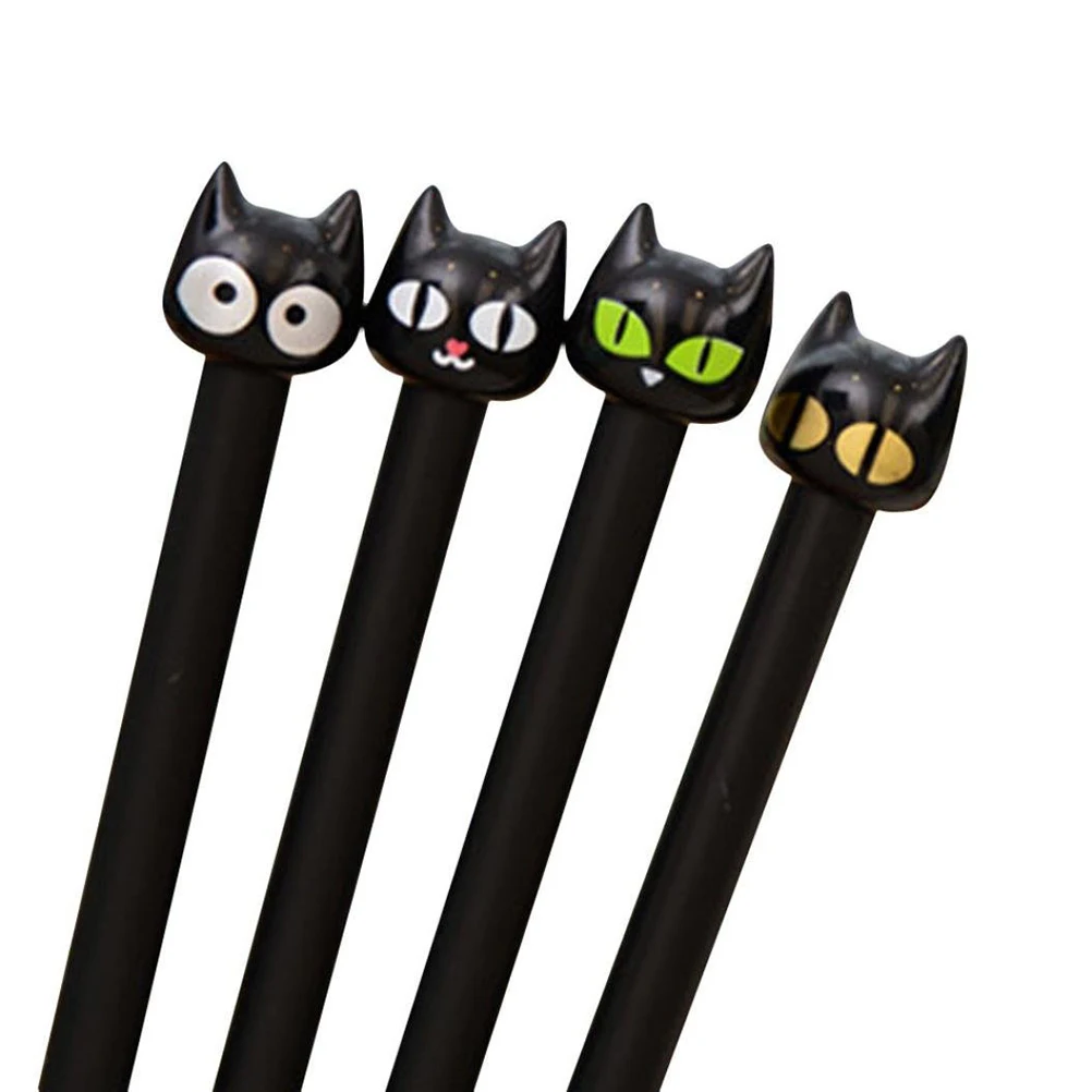 

4pcs Kawaii Gel Ink Pens with 0.5mm Extra Black Ink Pen Set Stationery for Students (Random Style, Mixed C