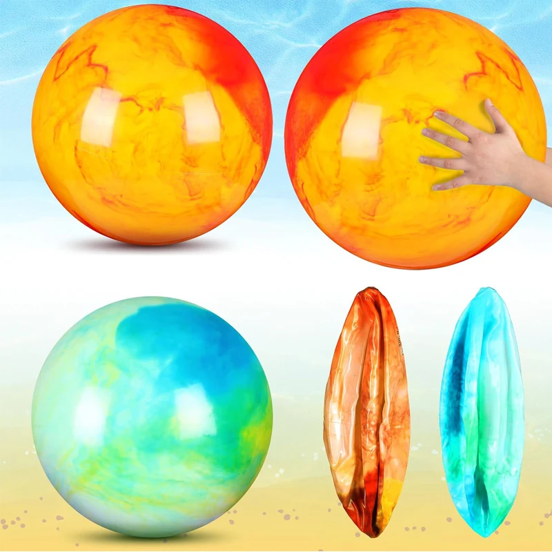 6/3PCS Gemarmerde Bouncy Ballen 12inch Opblaasbare Party Gunsten Zintuiglijke Speelgoed Voor Kinderen Outdoor Fun Games strand Park Speeltuin