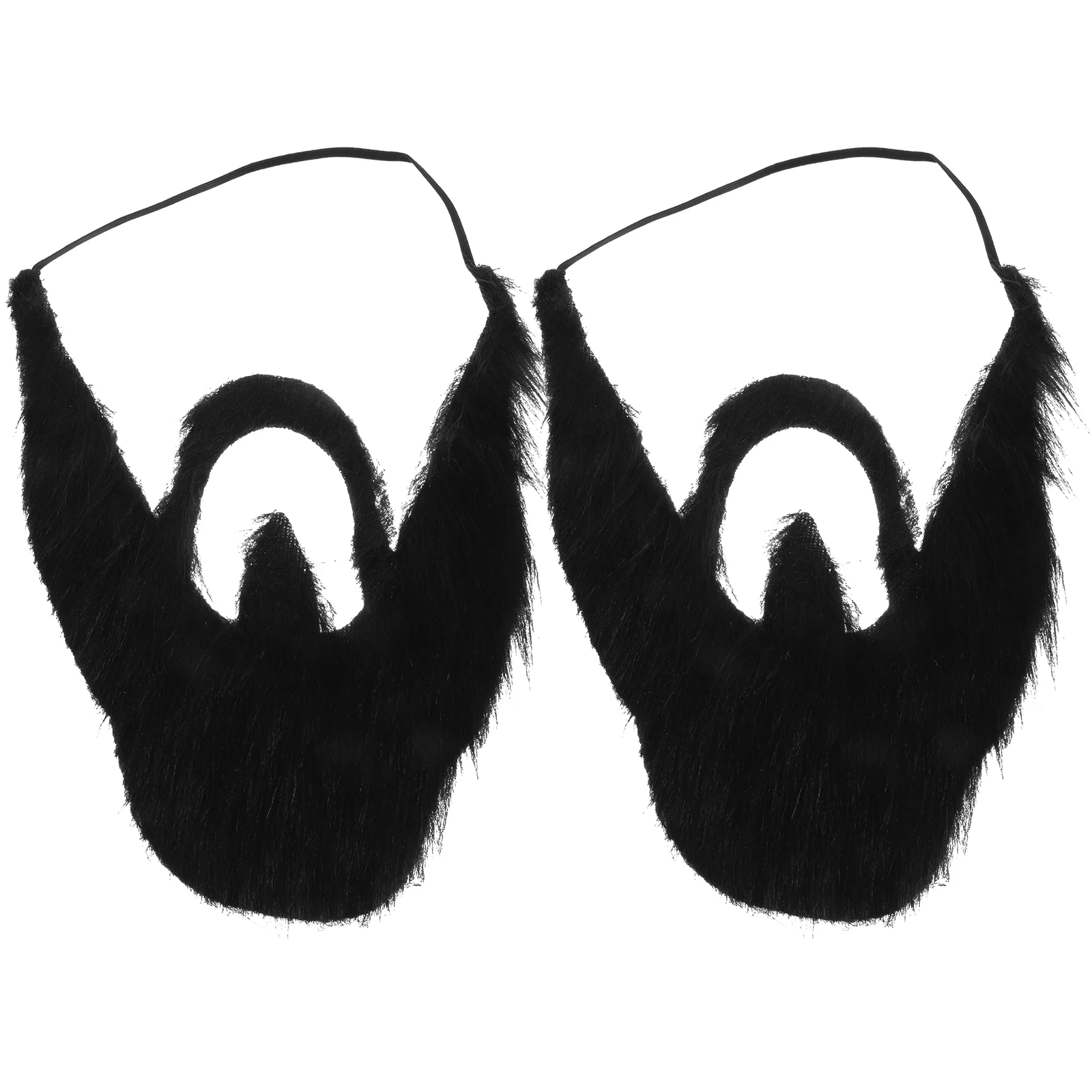 

2 Pcs Fake Beard Props Halloween Funny Costume Beards Wrestler Cosplay Dress up with Rope Artificial Holiday