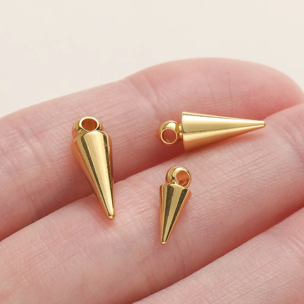 5Pcs/Lot 14/18K Gold Color Plated Cone Shape Charms Pendants for DIY Women Earring Necklace Jewelry Making Accessories image 6