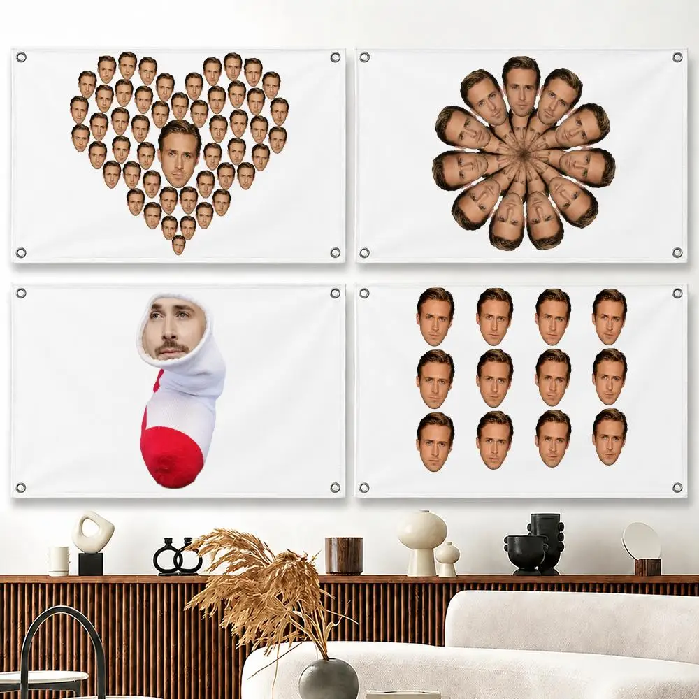 Actor Ryan Gosling Flags decor flag banner,wall hanging flag,indoor outdoor wall decor,yard garden porch patio wall art