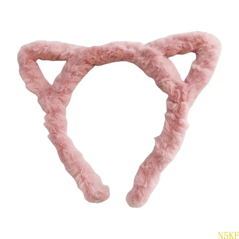 N5KF Sweet Kitten Ears Hair Hoop Eye-catching Cosplay Stylish Leopard Print Headwear