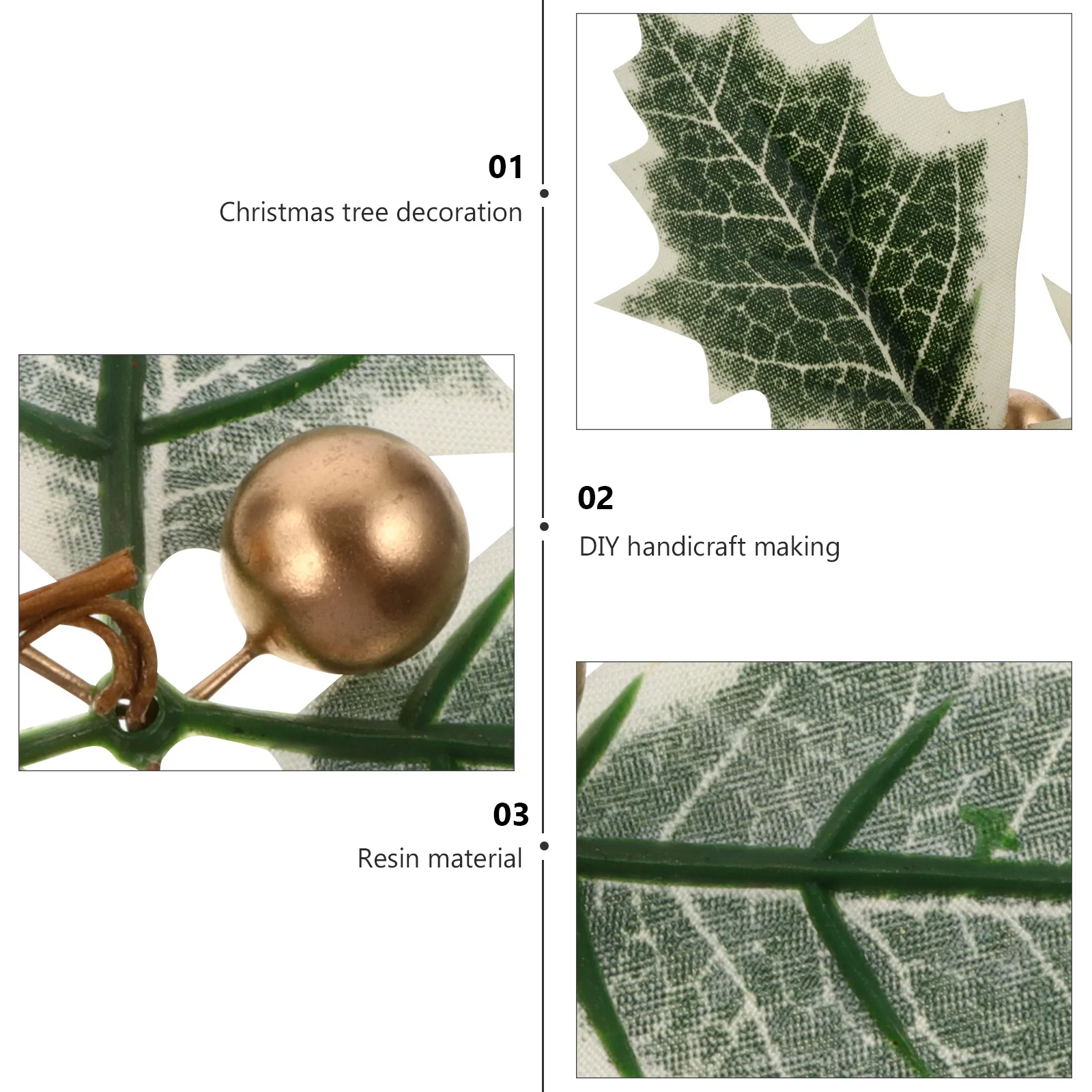 

20Pcs Christmas Gold Fruit Green Leaf Artificial Plant Decoration Simulation Leaf Fruit Party Decor Home Decoration
