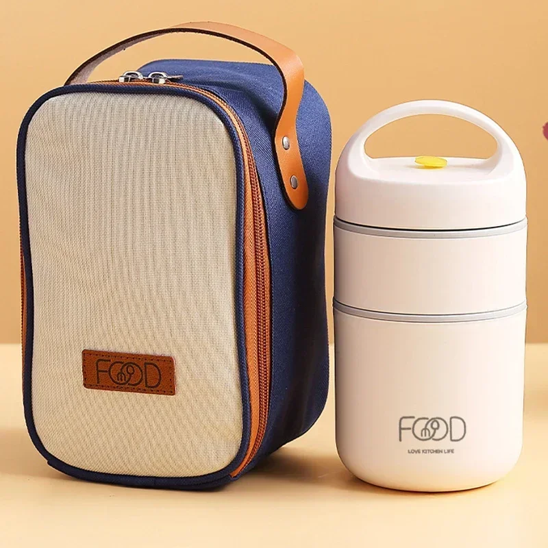 Thermal Lunch Box Stainless Steel Vacuum Food Containers Insulated Thermos Lunch Bag Soup Food Warmer Bento Lunch Box for Kids