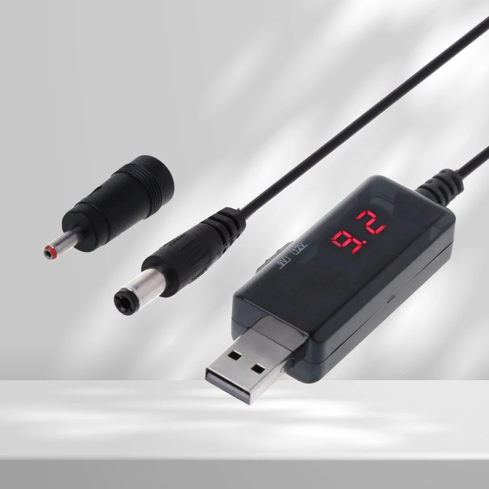 DC 5V To 9V 12V USB Boost Converter with 3.5x1.35mm Connecter Step-up Converter Cable Accessories for Router Optical Modem WiFi