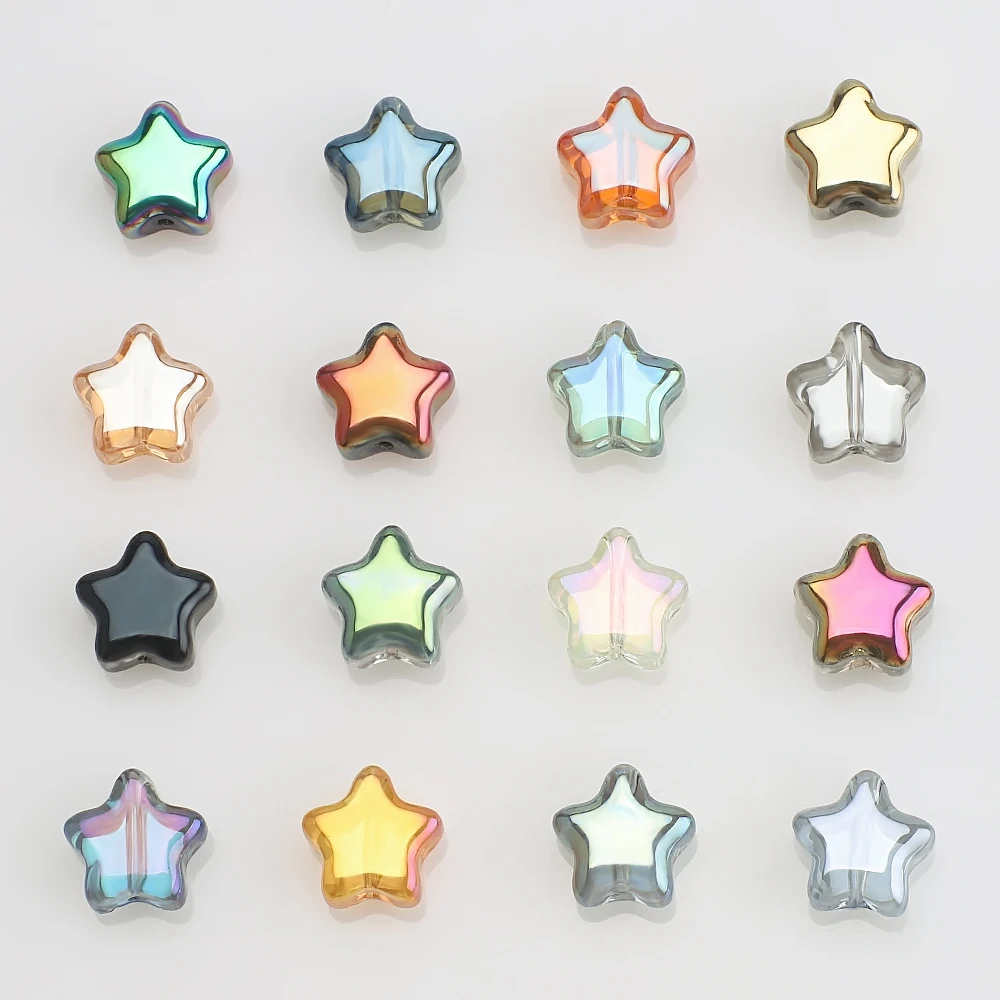 50Pcs/Lot Crystal Star Pendants 8mm Faceted Glass Loose Beads Handmade For Jewelry Diy Making Accessories Wholesale In Bulk