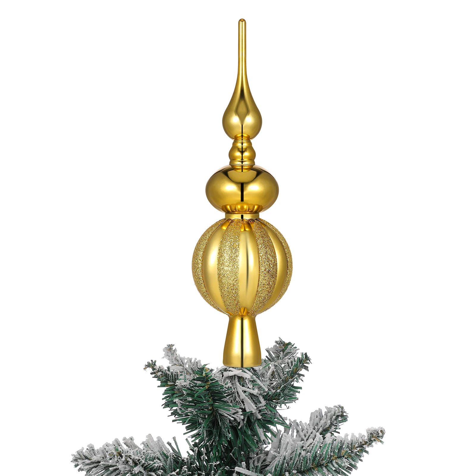 

Spherical Christmas Tree Topper Inflatable Plastic Xmas Treetop Ornament Holiday Party Decoration Gift for Family