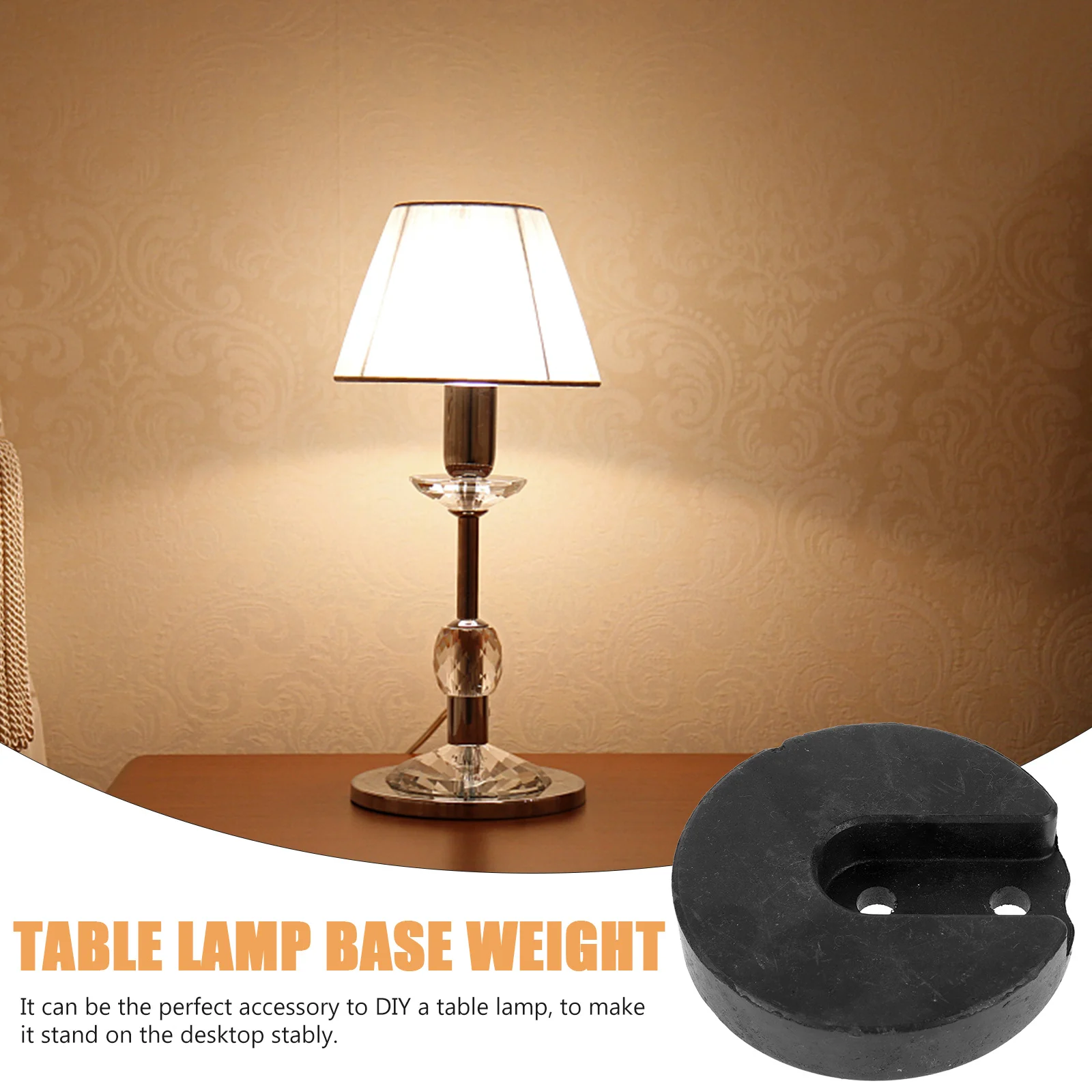 

1pcs Desk Base Weighted Round Plastic Table Stable Base For Diy Light Fixture Replacement Part Anti-Falling Lamp Holder Desk