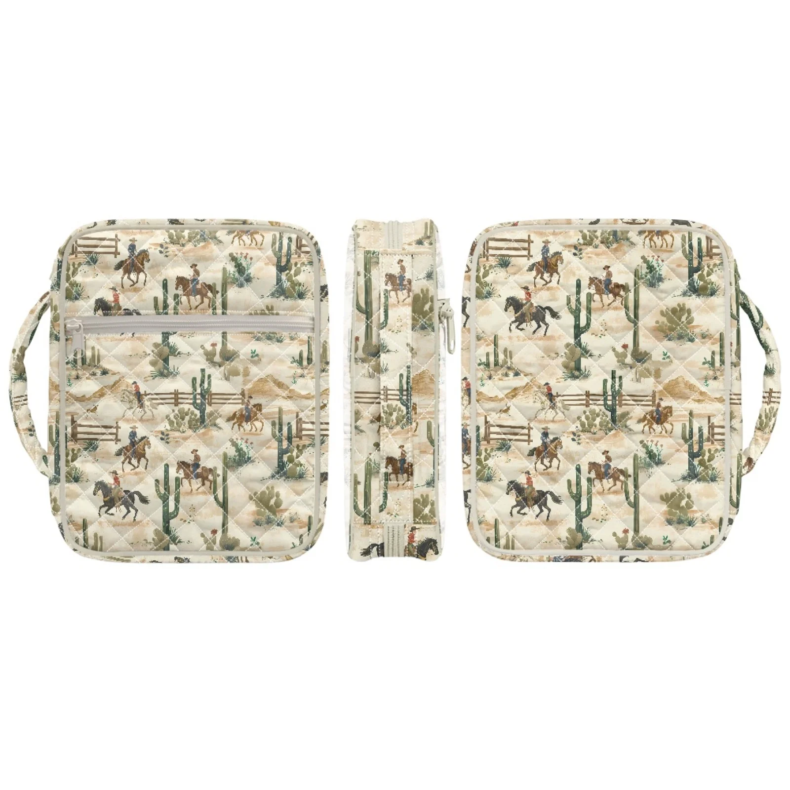 Coloranimal Cactus Bible Cover Case Polyester Fabric Zipper Pocket Bible Organizer Bag for Daily Life 2026 Collection