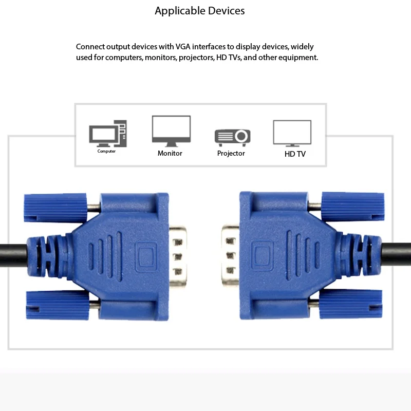 VGA 3 5 Cable Male To Male High Definition Computer Projector Monitor Video Data Cable With Magnetic Ring image 3