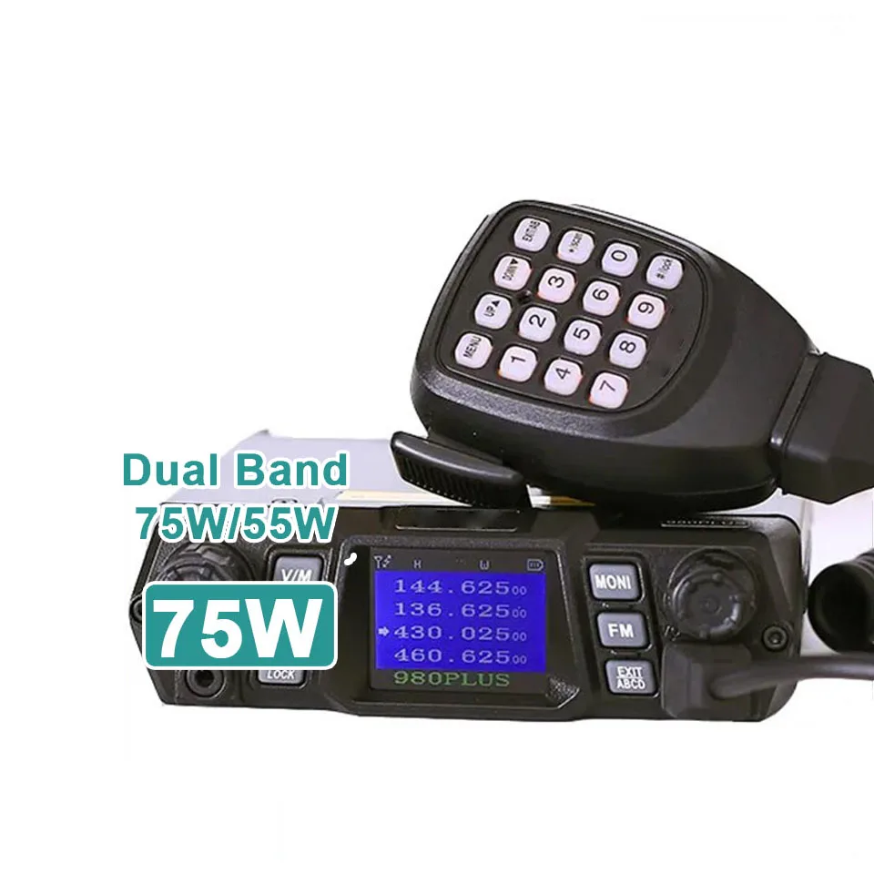 

KT-980 Plus 75W/55W Dual Band universal car radio station radio comunicador de longo alcance 50km Yaesu