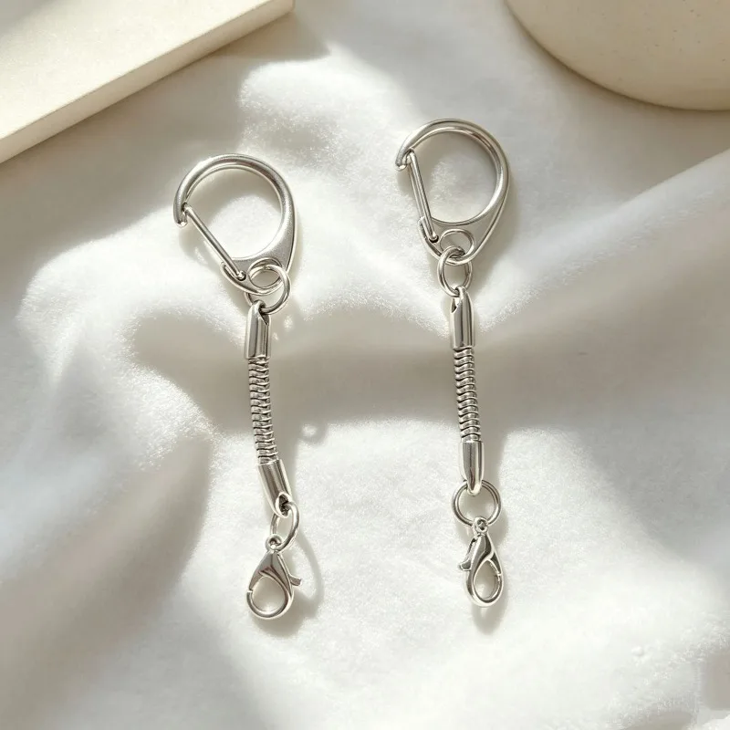 10-50pcs Metal Silvery Snake C-chain Keychain Hanging for Bag Pendant Keyring DIY Jewelry Making Finding Handmade Accessories