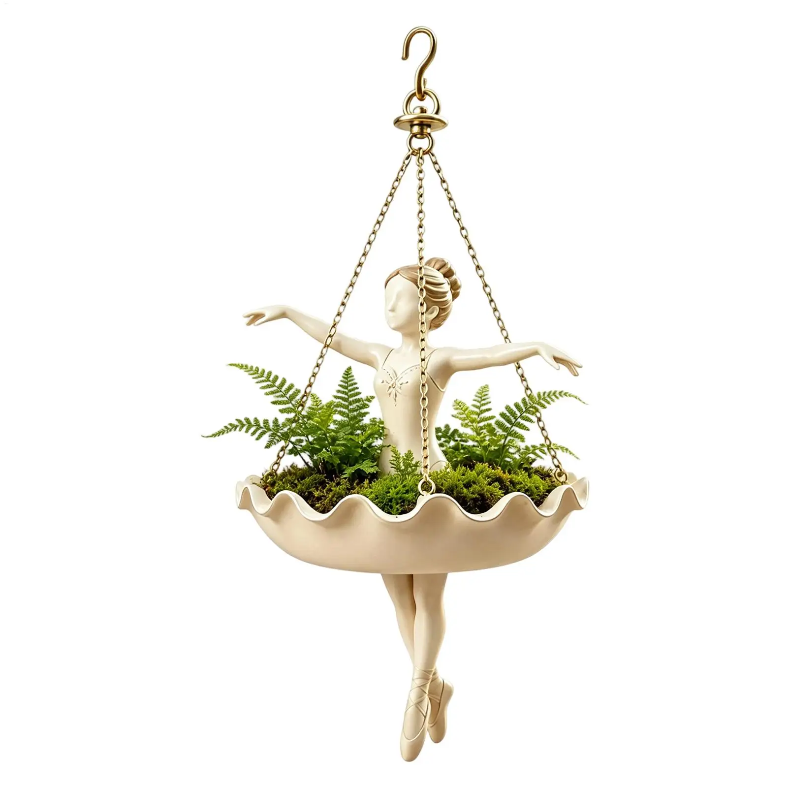 Resin Flower Pot Elegant Hangable Ballerina Figure Swinging Plants Growing Pots For Living Room Dining Room Balcony Cafe
