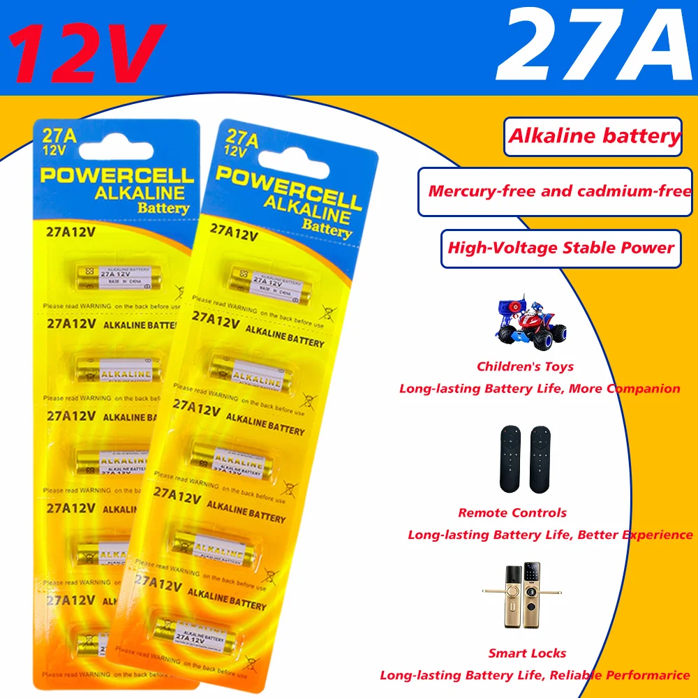 10-30PCS 12V A27 Alkaline Battery Compatible with G27A MN27 27A L828 VR27 for Doorbells Remote Controls Car Keys MP3 Walkman