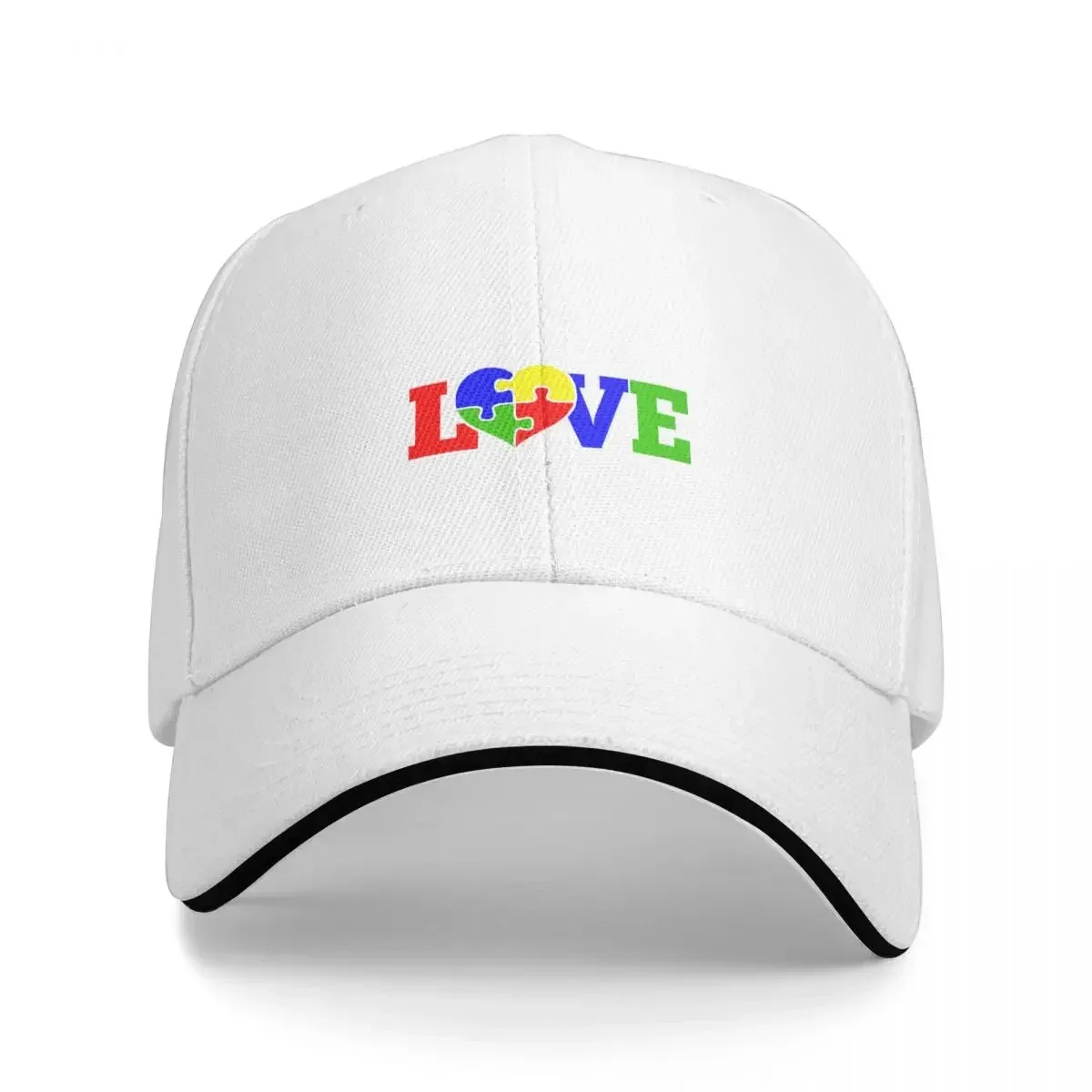 Love Heart Autism Awareness Baseball Caps Snapback Fashion Baseball Hats Breathable Casual Outdoor For Men's And Women's