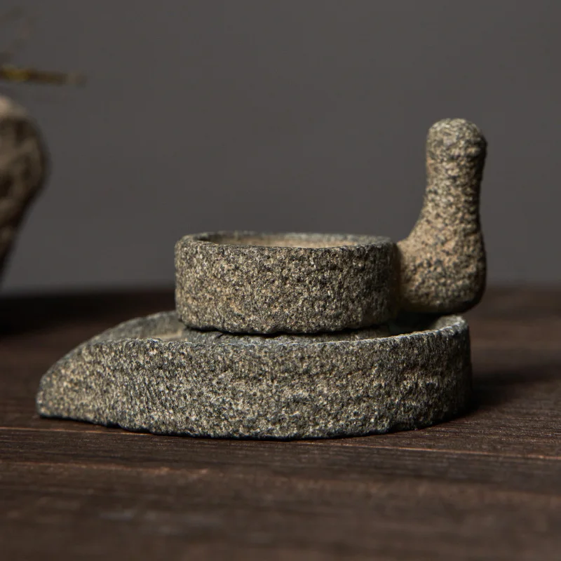 Bluestone Small Grinding Plate Chinese Classical Plate Stone Tea Pet Good Luck Hand Piece Stone Ornament
