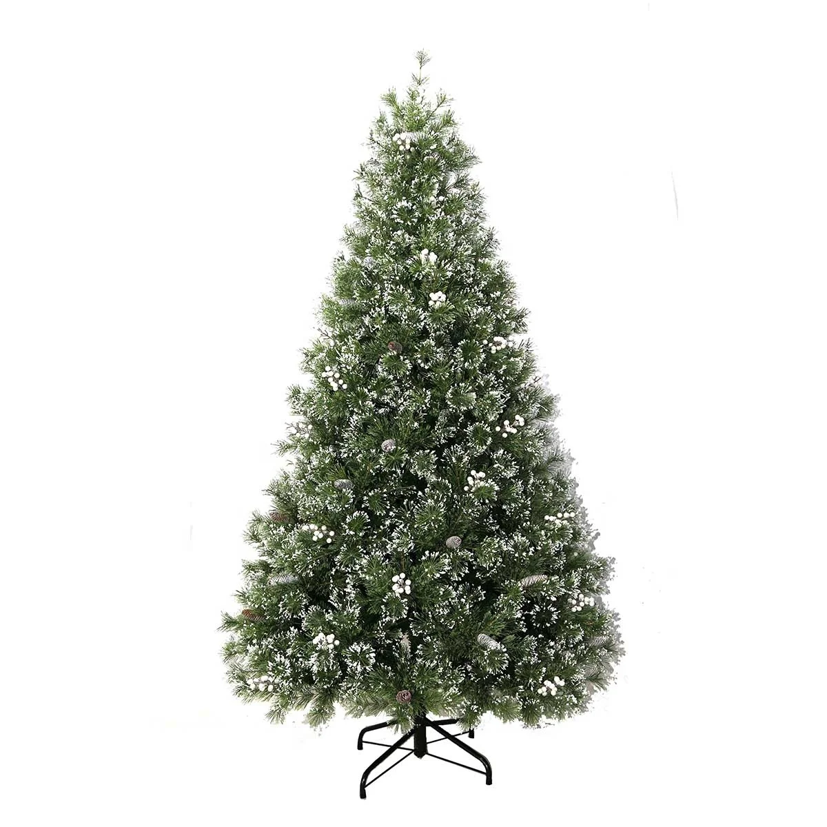 

7.5 Feet Non-lit Hard Needle Tree with Frosted Tips Snowy Polylon Styrofoam Polystyrene Winter Felt Christmas Tree Aritificial