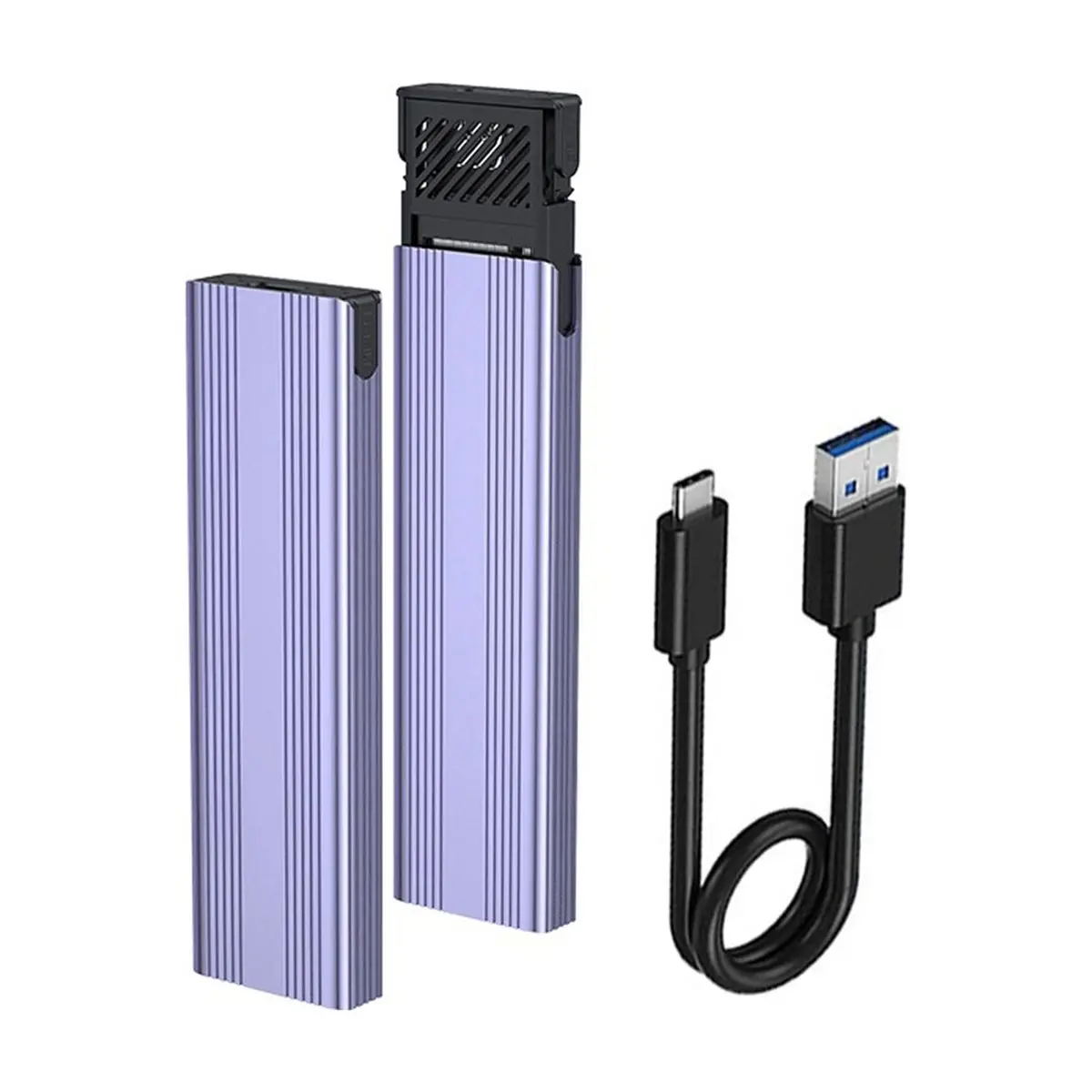 L70A M.2 SSD Enclosure NVMe SATA Dual Protocol SSD Case 10Gbps TYPE-C 3.1 PCI-E Solid State Drive Box Tool Free Aluminum