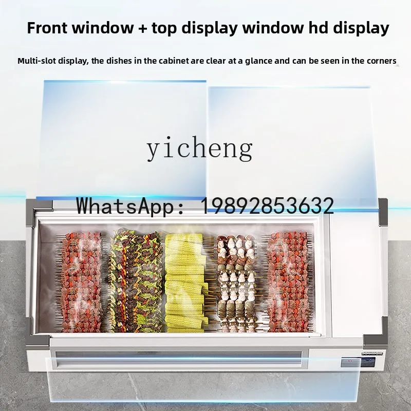 desktop commercial refrigerated display cabinet mobile horizontal cooked food dish refrigerated freezer