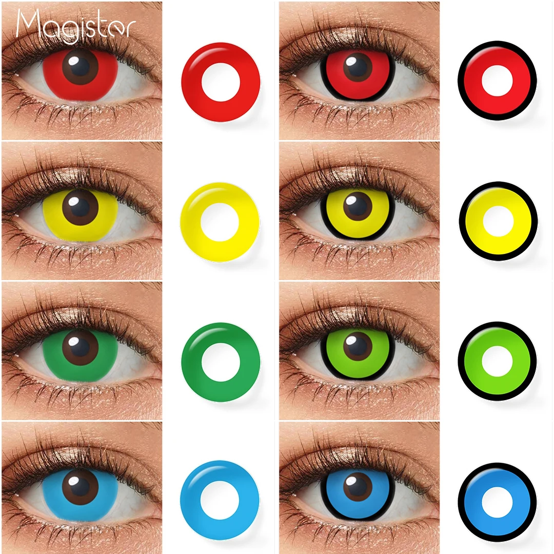 Crazy Lenses Halloween Contact Lenses For Eyes Black Out White Manson Anime Cosplay Contact Lenses 1 Pair Scary Lens Color Lens