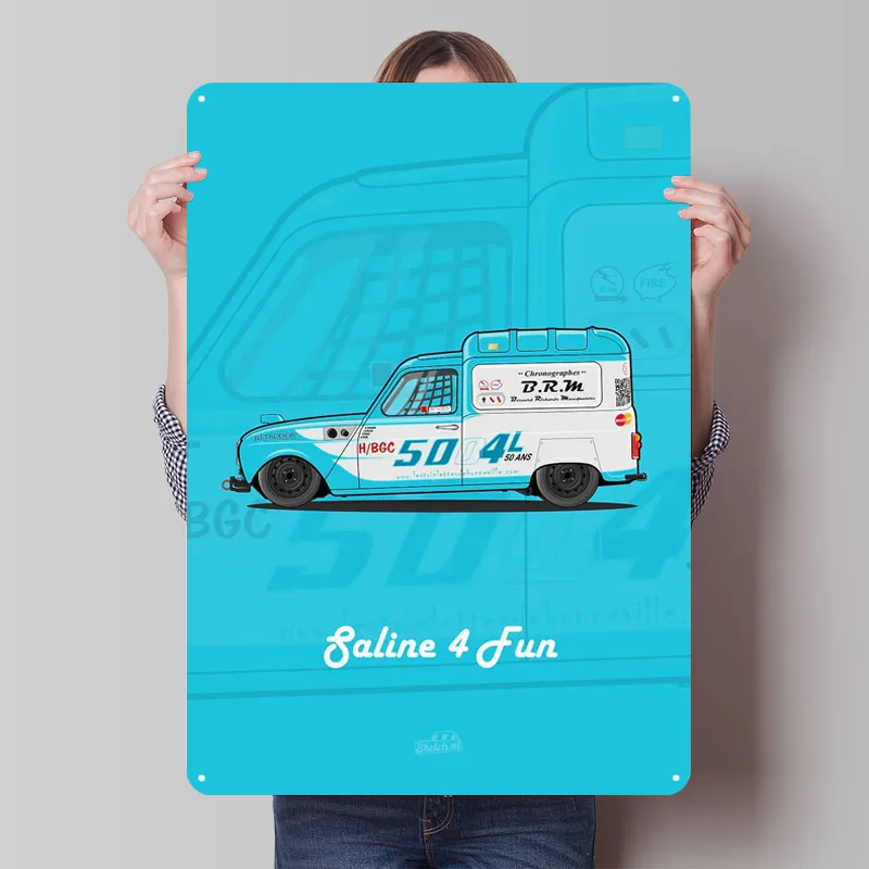 Saline 4 carteles de Metal divertidos, póster de coche, decoración del hogar, letrero de hojalata personalizado para decoración de arte de pared, esquina, cafetería, arte de murales para habitación