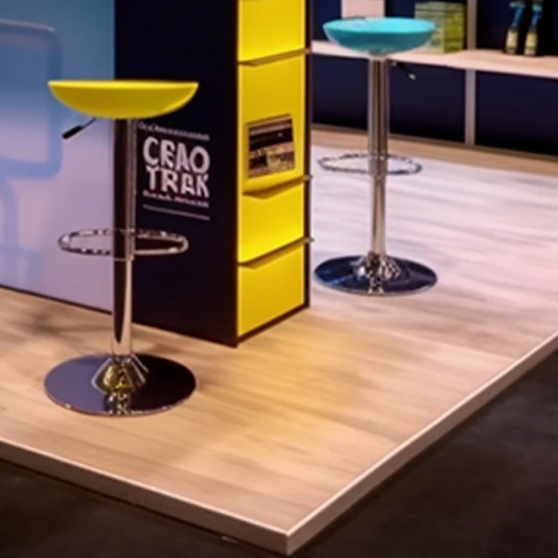 Conception de cabine d'exposition avec étagère TV, profil en aluminium, bord éclairé, présentoir mural en tissu de Tension sans cadre