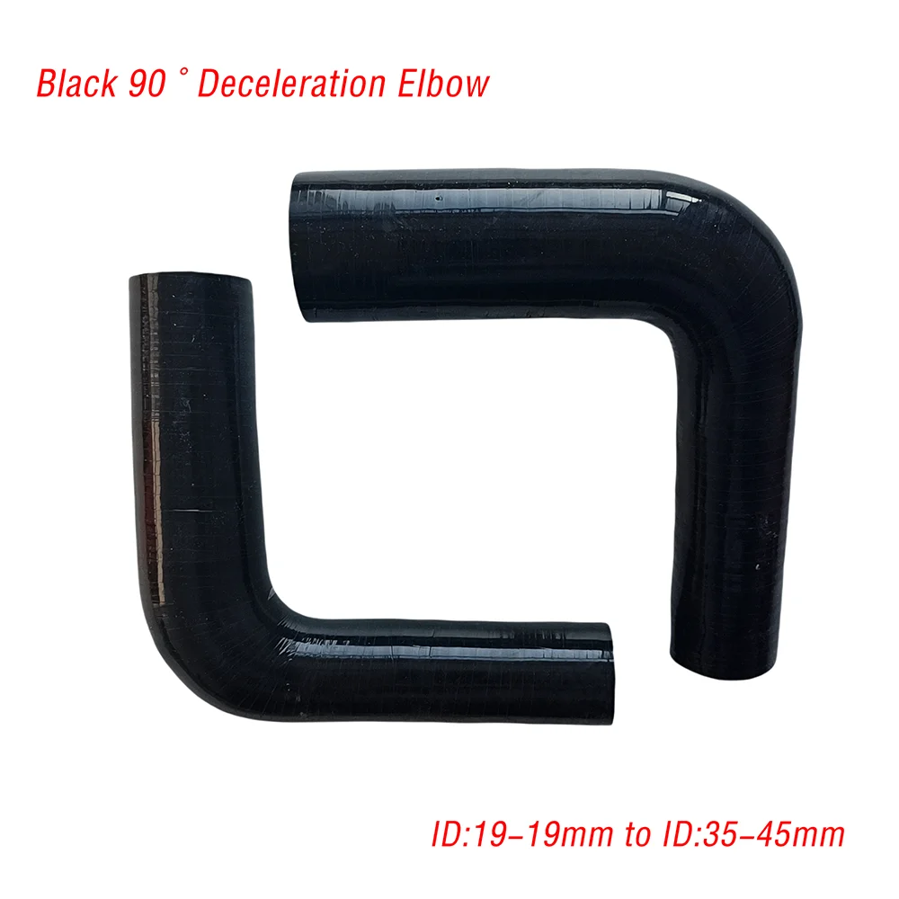 Black 90° 90 Degree Reducer Elbow Intercooler Tube Pipe Turbo Intake Pipe ID16-35mm to ID19-45mm silicone tube elbow