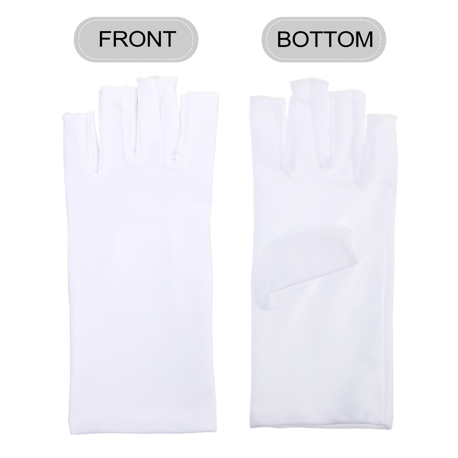 زوج واحد من أدوات مانيكير الأظافر المضادة للأشعة فوق البنفسجية مفتوحة الأصابع من البوليستر المسامي واقي من الشمس نصف إصبع في الهواء الطلق