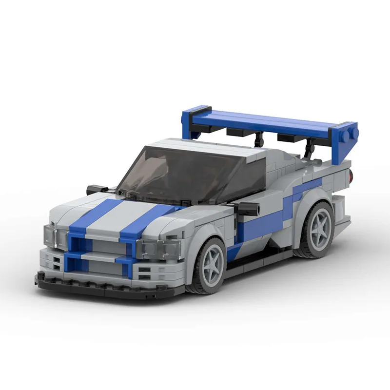 New R34 Skyline GTR City MOC Car Racing Building Block Ideas Speed Champion Super Race F1 Technical Vehicle brick Christmas Gift