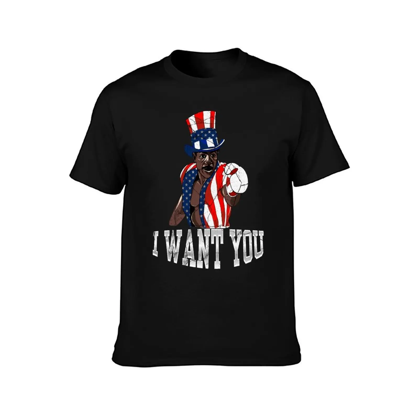 I want you Apollo Creed T-Shirt Summer Casual Cotton Tee Oversized Streetwear Tops Vintage Graphic Print Unisex Men Women