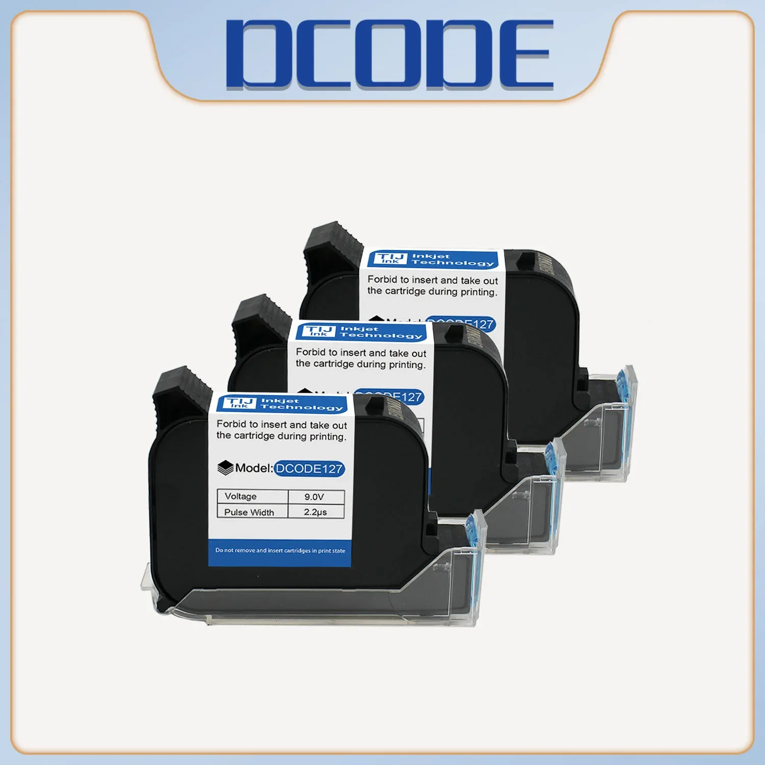 DCODE127 Original 12.7mm Handheld Thermal Inkjet Printer Fast Dry Solvent Ink Cartridge Unencrypted Handheld Printer Black Ink