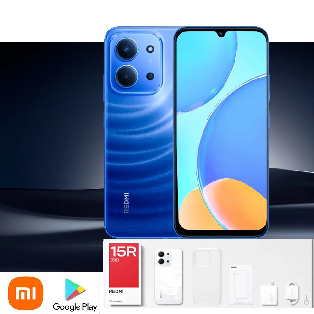 XIAOMI Redmi 15R, teléfono inteligente con pantalla LCD de 6.9 pulgadas y diseño de gota de agua, cámara principal de alta definición de 13 millones de píxeles, 8GB+256GB