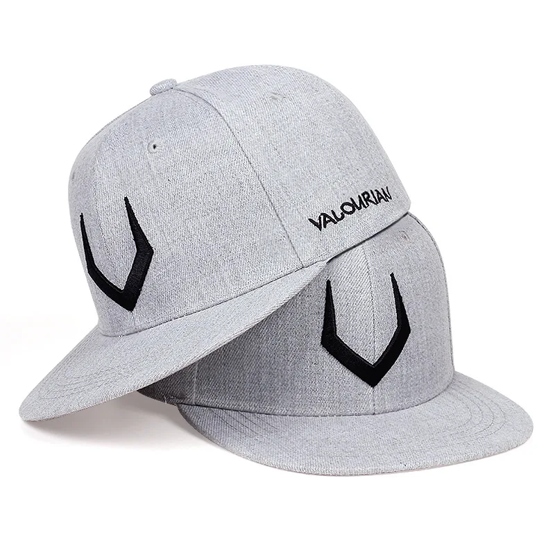 High quality Unisex Simple grey V 3D pierced Embroidery Bill Hip-Hop Hats Outdoor Adjustable Casual Baseball Caps Sunscreen Hat
