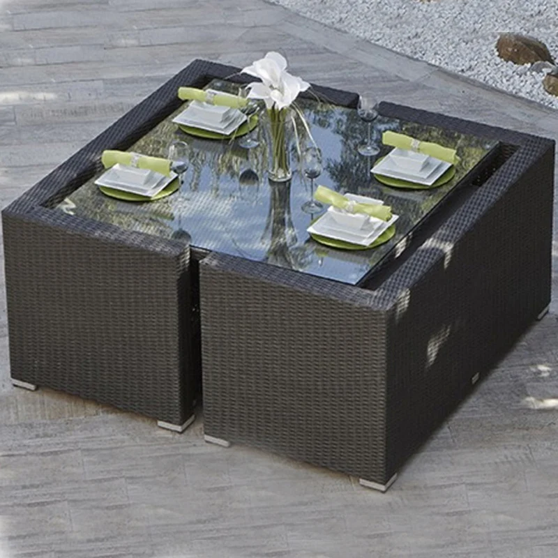 

Hotel Balcony Garden Sofas Terrace Simple Coffee Table Modern Garden Sofas Combination Pe Rattan Furniture Sofá Jardín MHHYSF