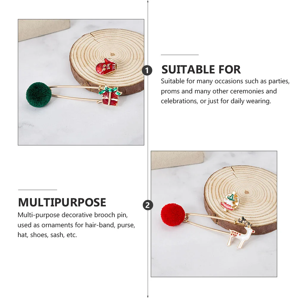 

10 set Christmas Themed Party Brooches Alloy Breastpin Mixed Style Clothing Accessory Suit Decoration Brooch Pin For Hat Scarf