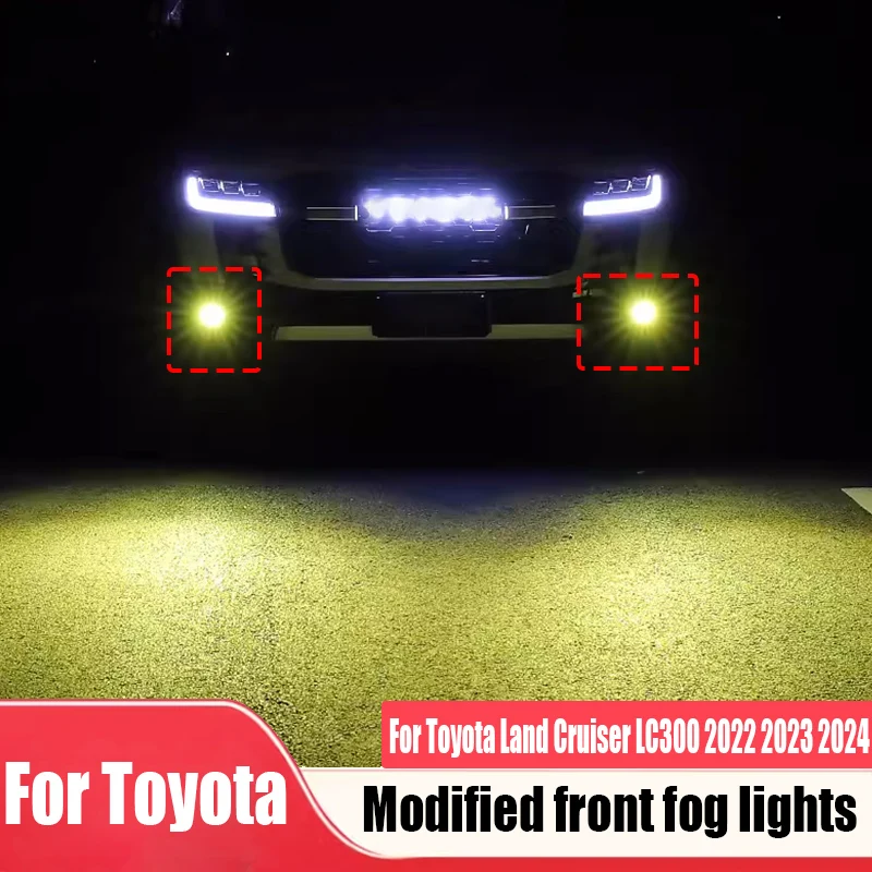 

For Toyota Land Cruiser LC300 2022 2023 2024 front fog lamp modification car exterior decoration accessories