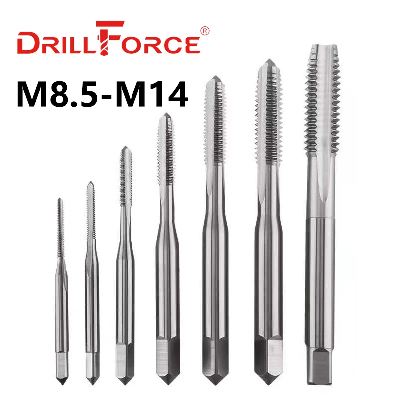 Drillforce Right Hand Screw Machine Thread Tap Drill Bits HSS Straight Flute Metric Size M8.5 M9 M9.5 M10 M11 M12 M13 M14